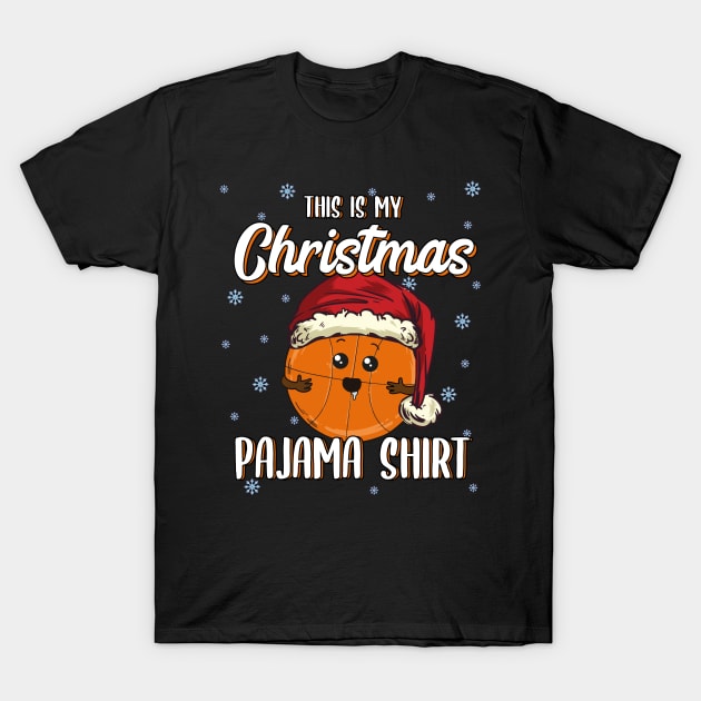 Basketball Christmas Gift Christmas Pajama Kawaii T-Shirt by MGO Design